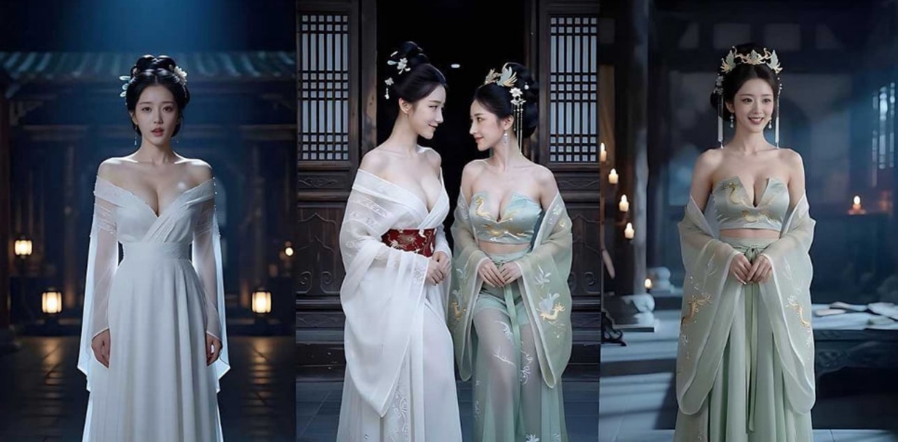 AI成人短剧 古寺艳鬼录 1-3集 探秘主播被女鬼姐妹轮番榨精 长舌侍奉太妖艳！